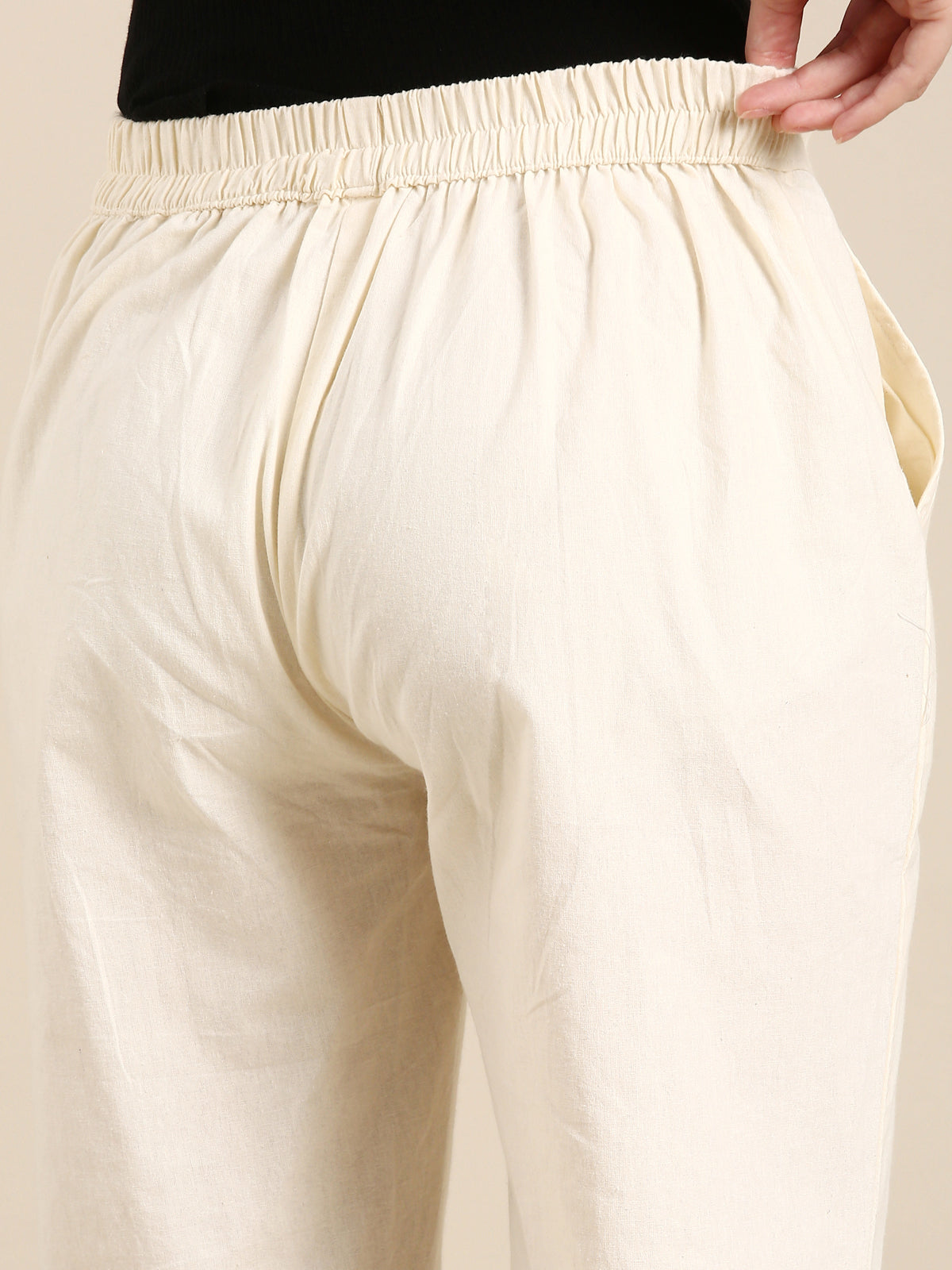 Monika Embroidered Beige Pant