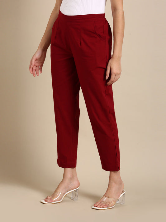 Maroon Basic Pants