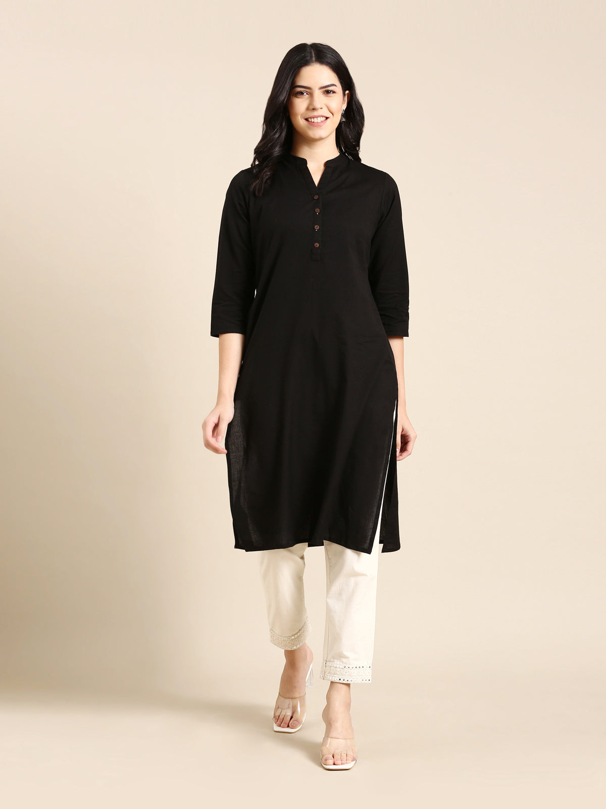 Monika Embroidered Beige Pant