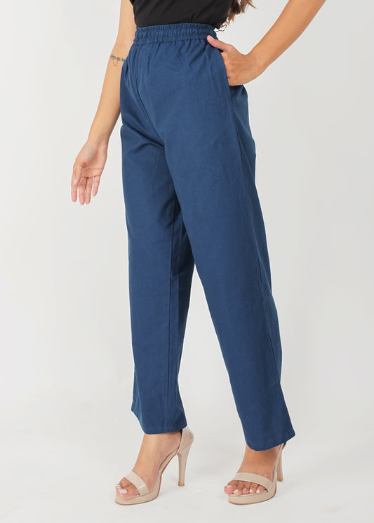 Peacock Blue Parallel Pant