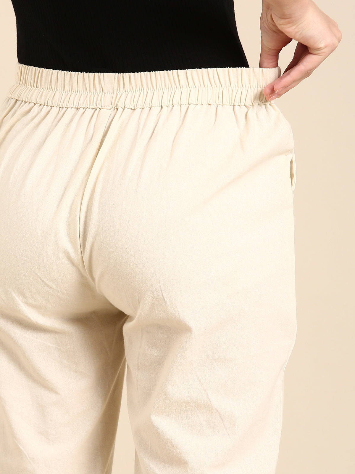 Reet Embroidered Beige Pant