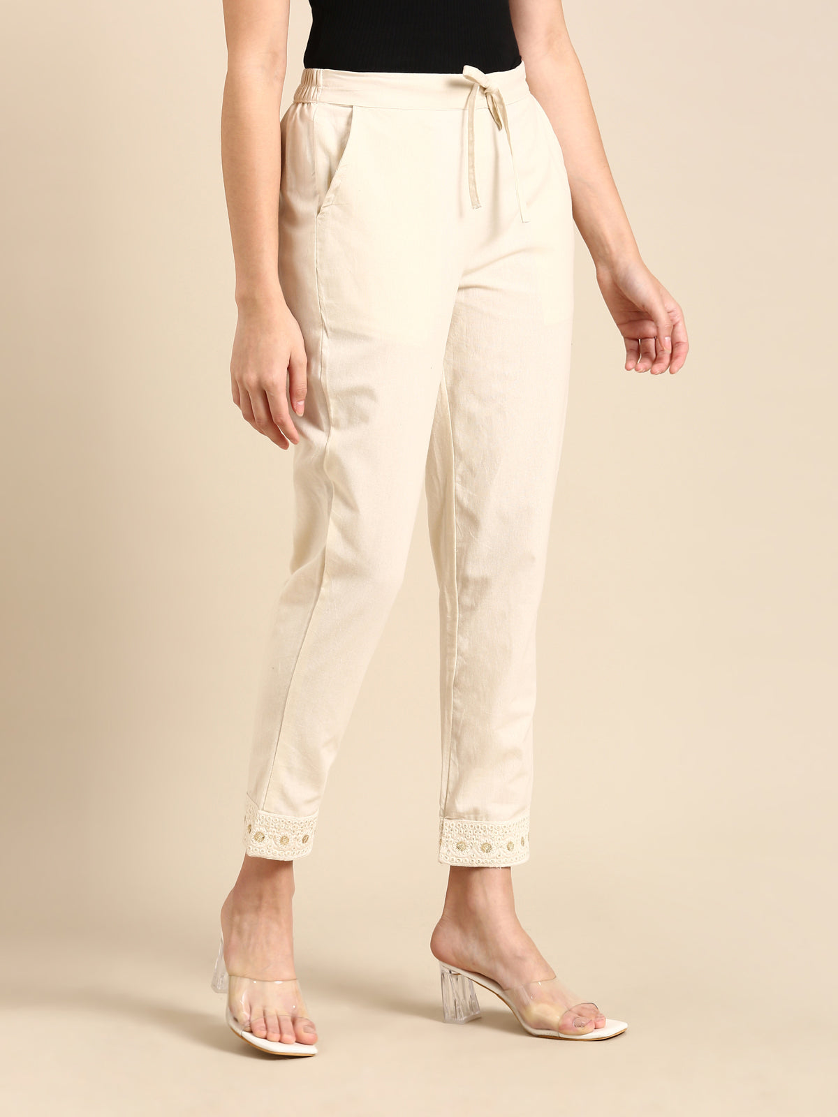 Surbhi Embroidered Beige Pant