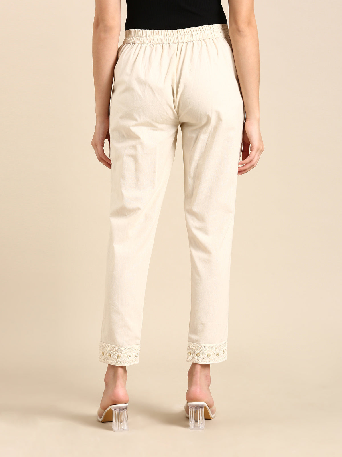 Surbhi Embroidered Beige Pant