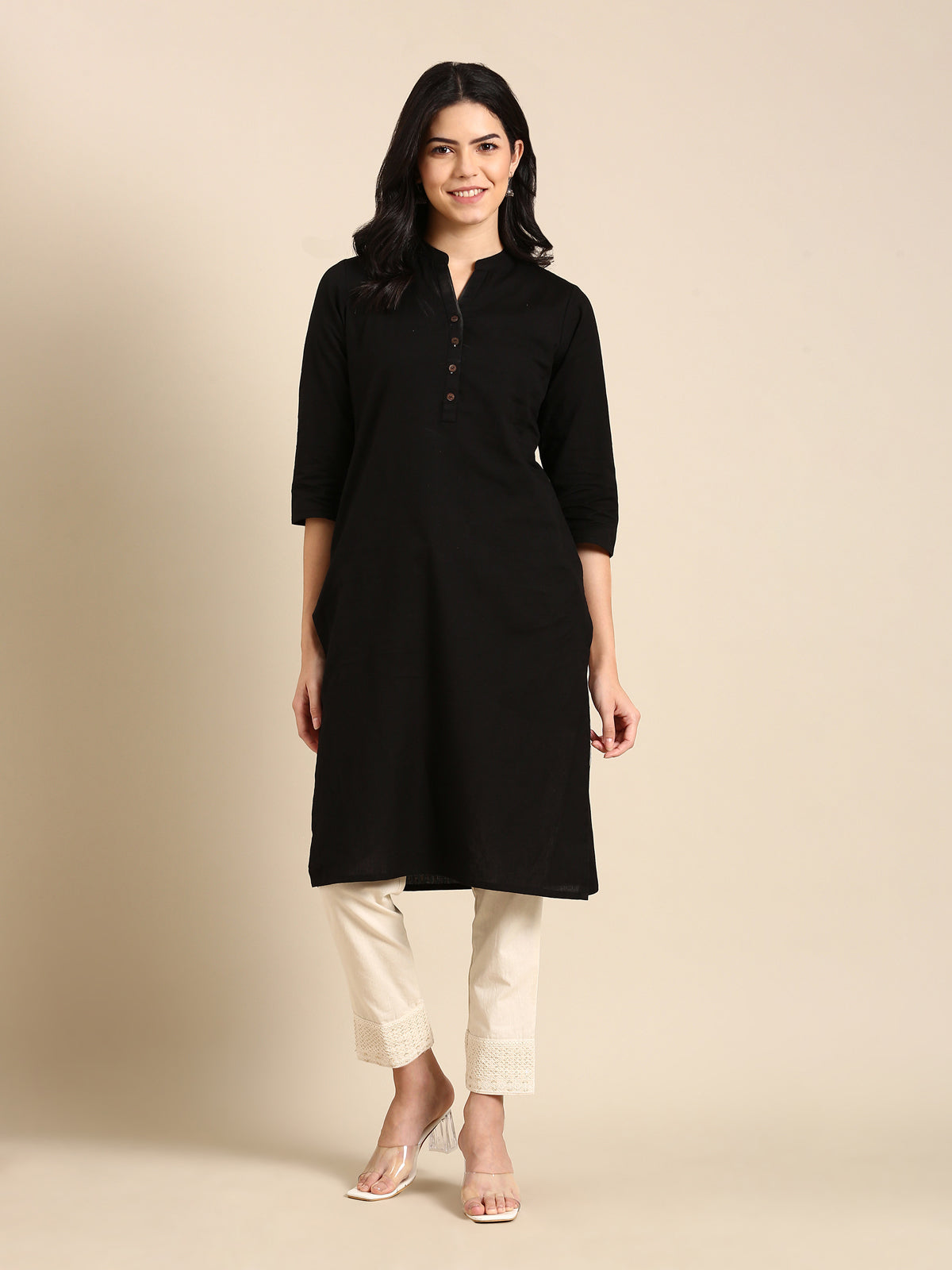 Reet Embroidered Beige Pant