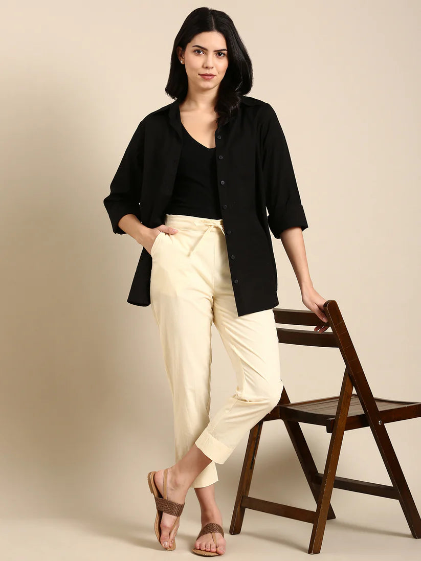 Cream Classic Pants
